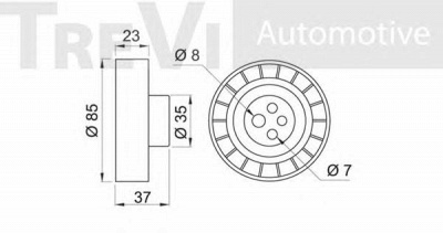 TREVI AUTOMOTIVE ta1060 -  Натяжной ролик, поликлиновой  ремень